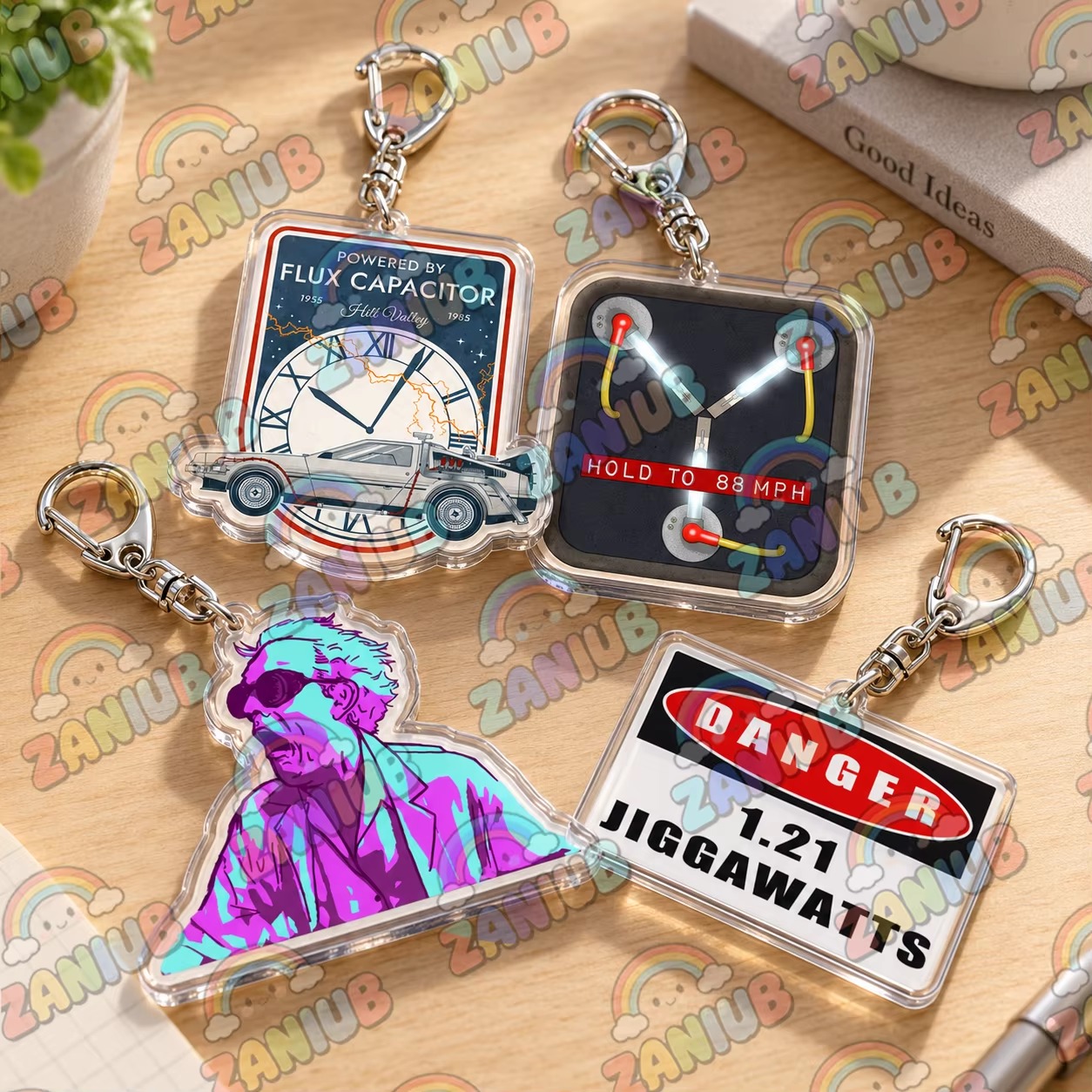 Travel Accessories Jewelry - Retro tijdreis Delorean Flux Capacitor sleutelhangers