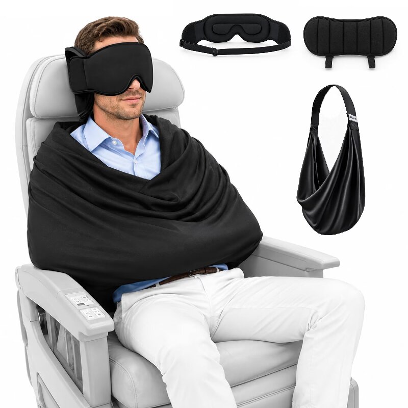 Travel Accessories Long Flight - 3-in-1 vliegset voor comfortabel slapen: vliegkussen